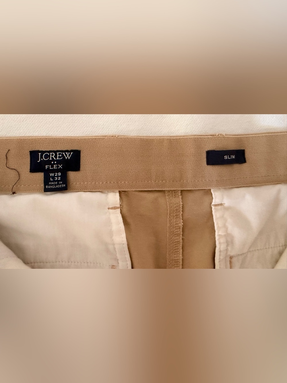 J.Crew Slim Stretch Chino in Tan and Cream